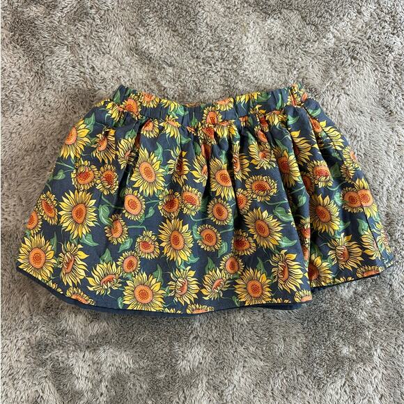 Sunflower Floral Cotton Skirt Girls S Small 5 6 Isaac Mizrahi - Picture 2 of 5